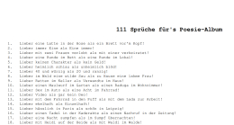 111 Sprüche fürs Poesiealbum; Gerd Zentgraf, Quelle: unbekannt