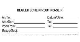 Begleitschein/Routing-Slip (DDR)